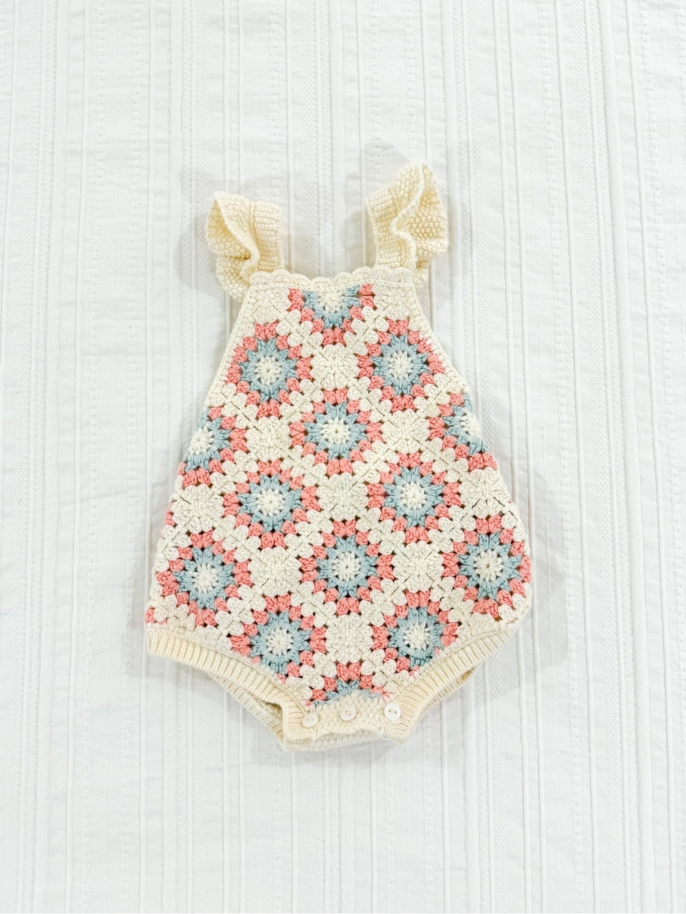 Zara Baby Girl Crochet Boho Knit Romper 0–1M